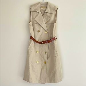 Michael Kors Belted Vest Sleeveless Tan Jacket
